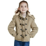 WenVen Girl's Puffer Coat Warm Puffer Jacket with Hood Winter Outerwear Coat Khaki 10/12